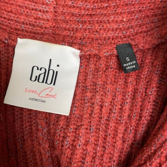 Cabi Love Carol Rosewood Cardigan Sweater Womens Small Orange Short Sleeve - Picture 8 of 9